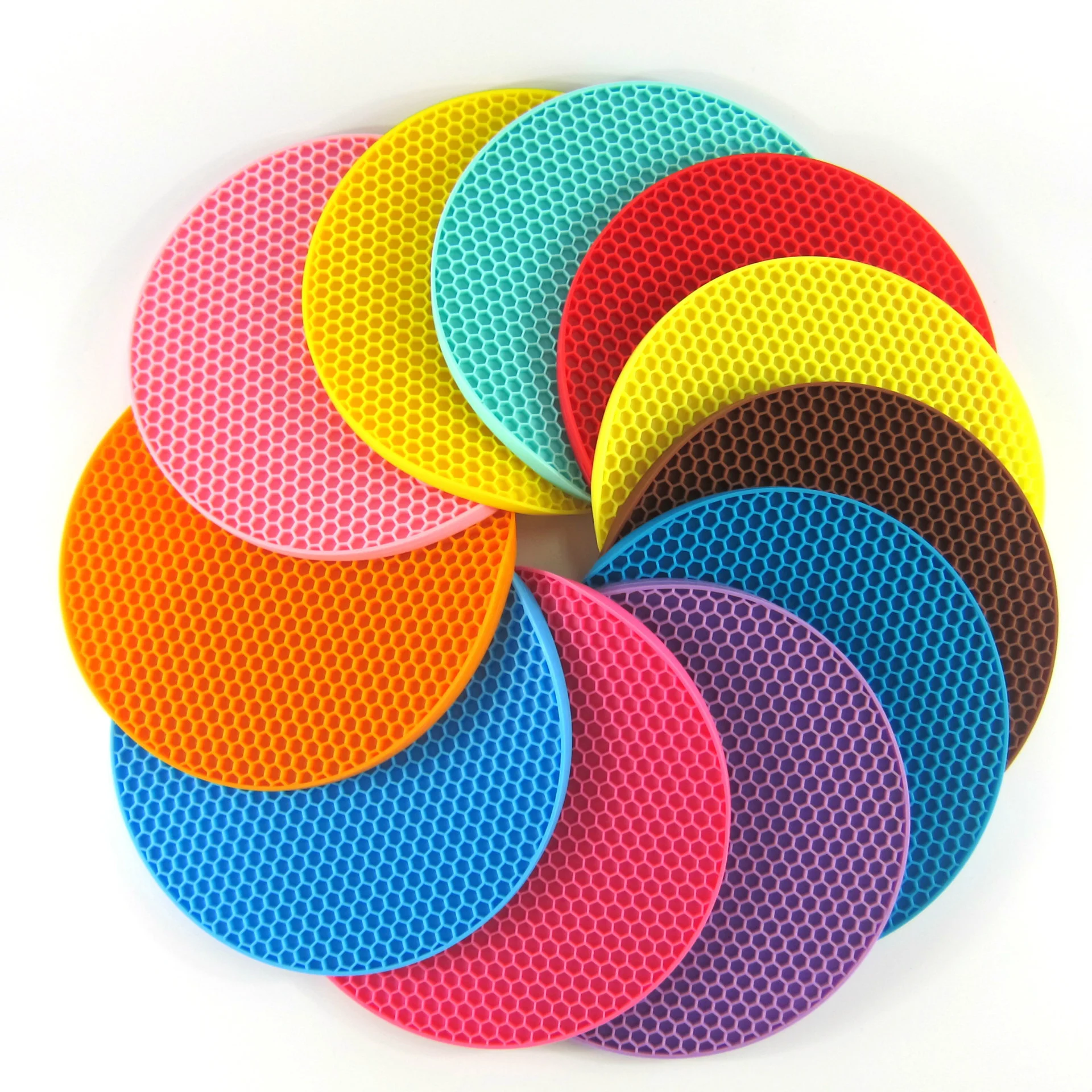 18cm Silicone Non-slip Heat Resistant Mat Coaster Cushion Placemat Pot Holder 