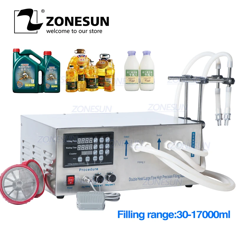 ZONESUN GZ-D1 полуавтоматическая машина для розлива подсолнечного масла шампуня геля