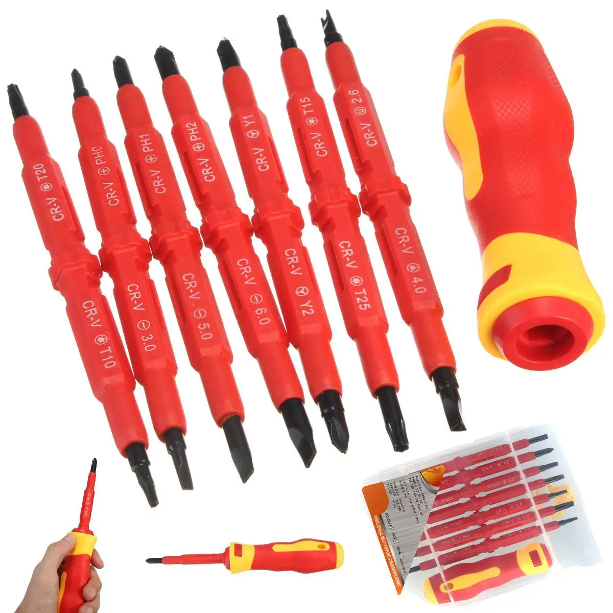 

7Pcs Insulated Screwdriver Set Electrical Electrician Hand Tool Multifunctional Opening Repair Precision Tool Set