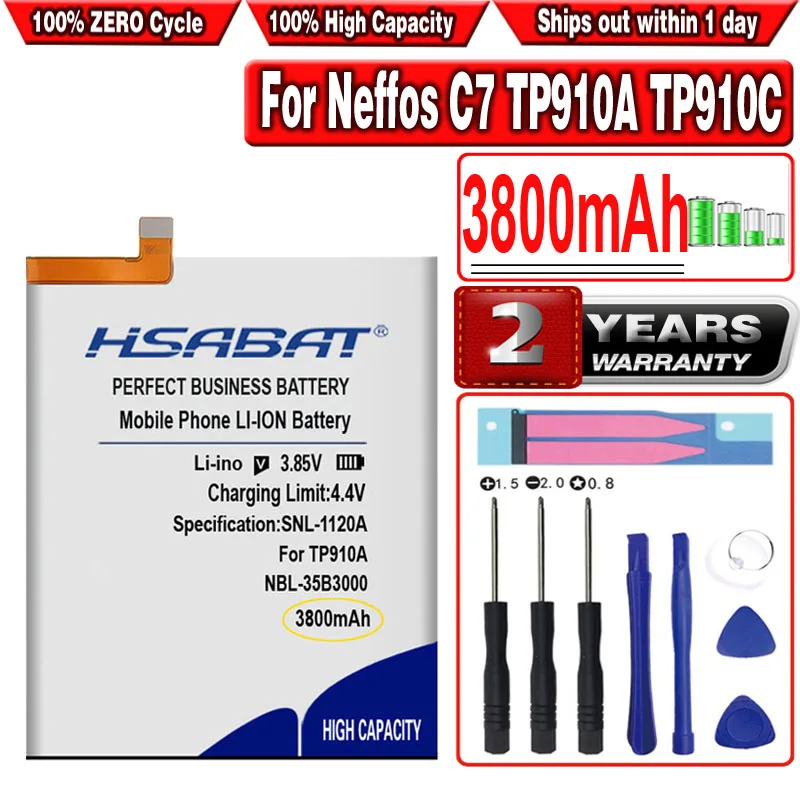 HSABAT 3800mAh NBL-35B3000 High Capacity Battery for TP-link Neffos C7 TP910A TP910C | Мобильные телефоны и аксессуары