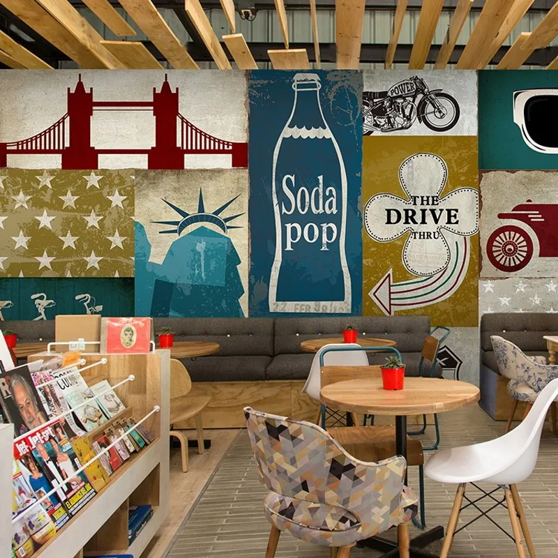 

Dropship Dropship Fatman Vintage 3d Wallpaper Walls Photo Wall Mural Living Room Wallpaper For Kitchen Wall Papier Peint Mural