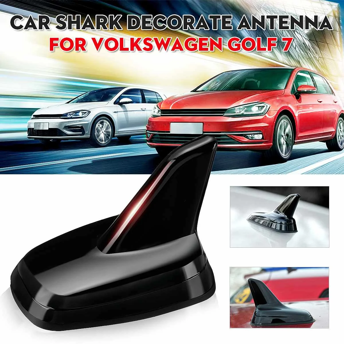 Радиосигнал на крыше автомобиля декоративная антенна с акулами черный Стайлинг