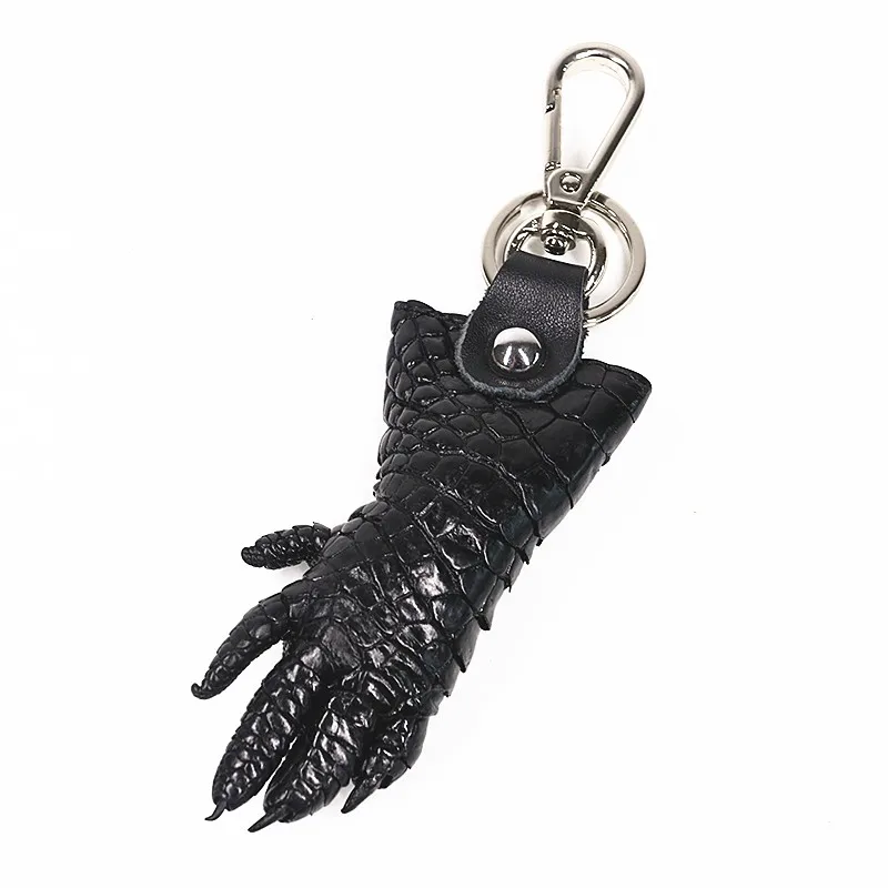 Style B Black Брелок из натуральной кожи с когтями из натурального крокодила, винтажный Модный мужской женский брелок для ключей от машины, брелок на цепочке, брелок с подвеской - Цвет: Style B Black
