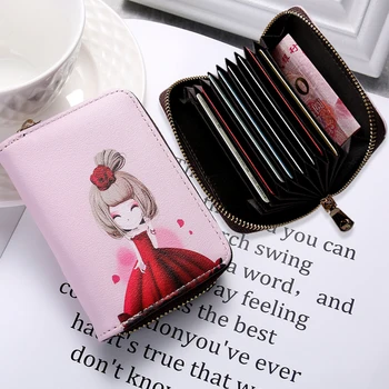

New Fashion Defense Degaussing Card Holder Small Wallet Women's Ultra-thin Cute Large-capacity Card Pack Card Holder Carteira
