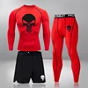 Gym Fitness Clothes Running Jogging Sport Wear Workout Tights Compression Sports Suit 3 Pcs/Set Mens Thermal Underwear 3