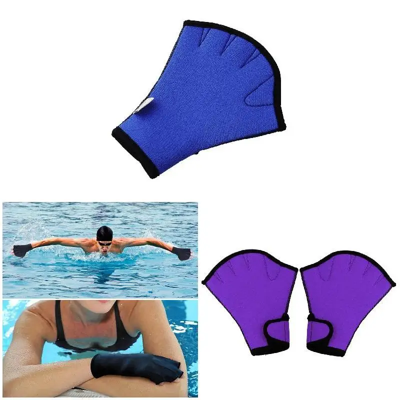 Swimming Gloves 1 Pair Swimming Gloves Aquatic Fitness Water Resistance Aqua Fit Paddle Training Fingerless