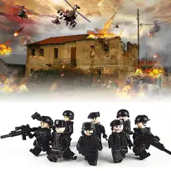 8 шт. составное здание блоки игрушки городская полиция специальный полицейский куклы детские строительные блоки игрушки для детей