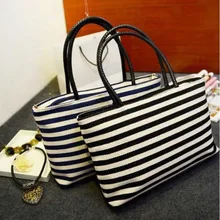 Женская Холщовая Сумка через плечо, Большая вместительная сумка, женские ручные сумки, полосатая пляжная сумка, Повседневная сумка-мессенджер, Bolsa Feminina