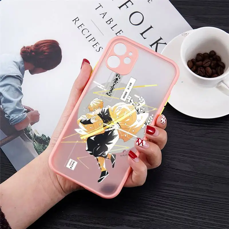 Kimetsu No Yaiba Demon Slayer Anime Phone Cases Matte For iPhone 12 13 Mini 11 Pro XR XS Max 7 8 Plus X Hard PC Back Cover