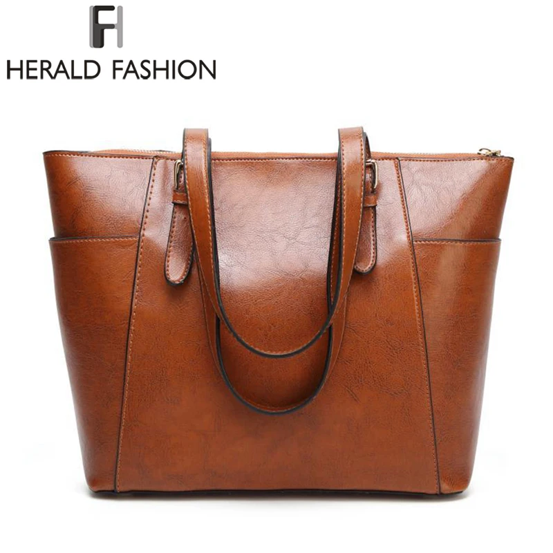 Herald Fashion качественные кожаные женские сумки через плечо Вместительная женская