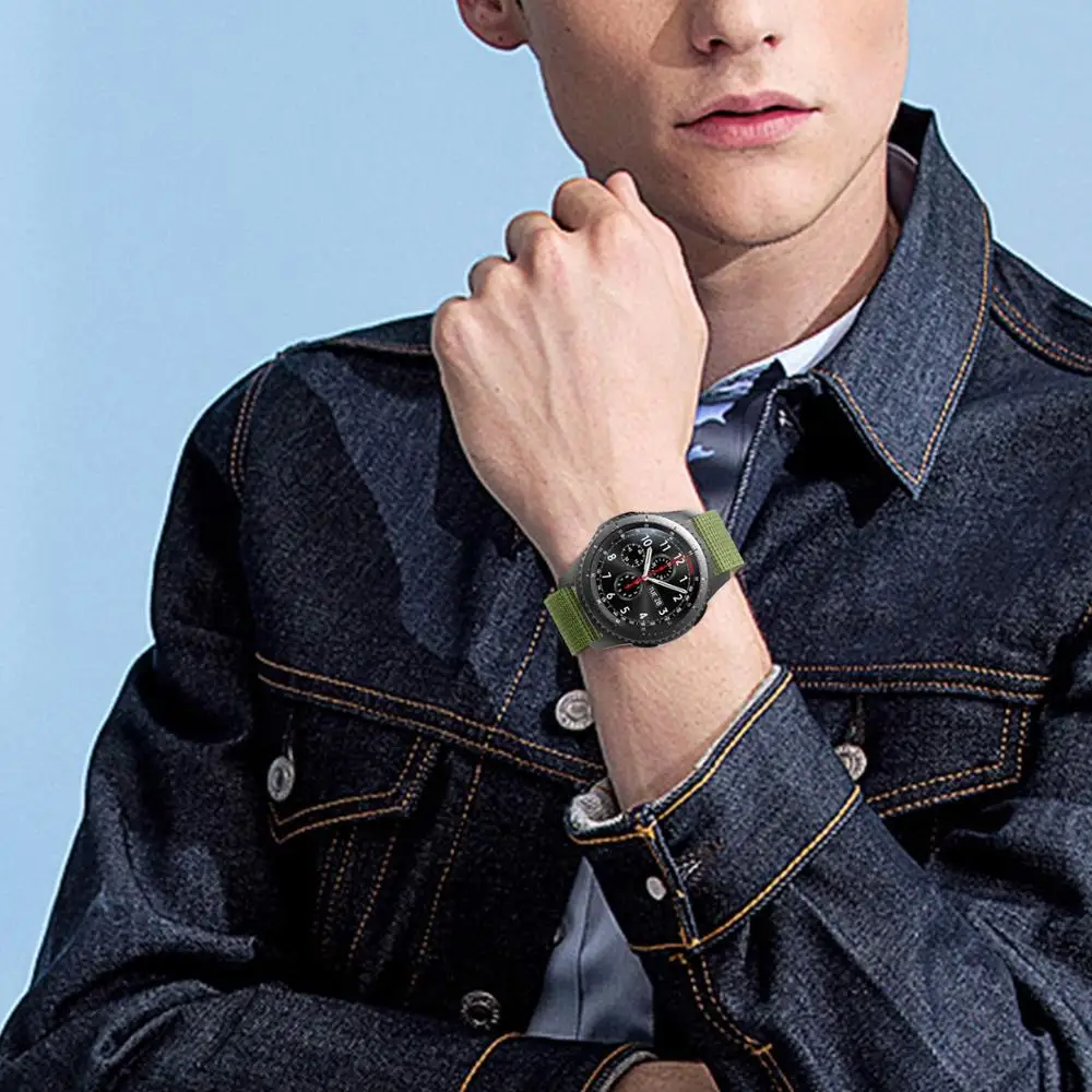 Ремешок для часов galaxy watch 46 мм нейлоновый браслет Samsung Gear S3 Frontier Amazfit Bip huawei Gt nato 22