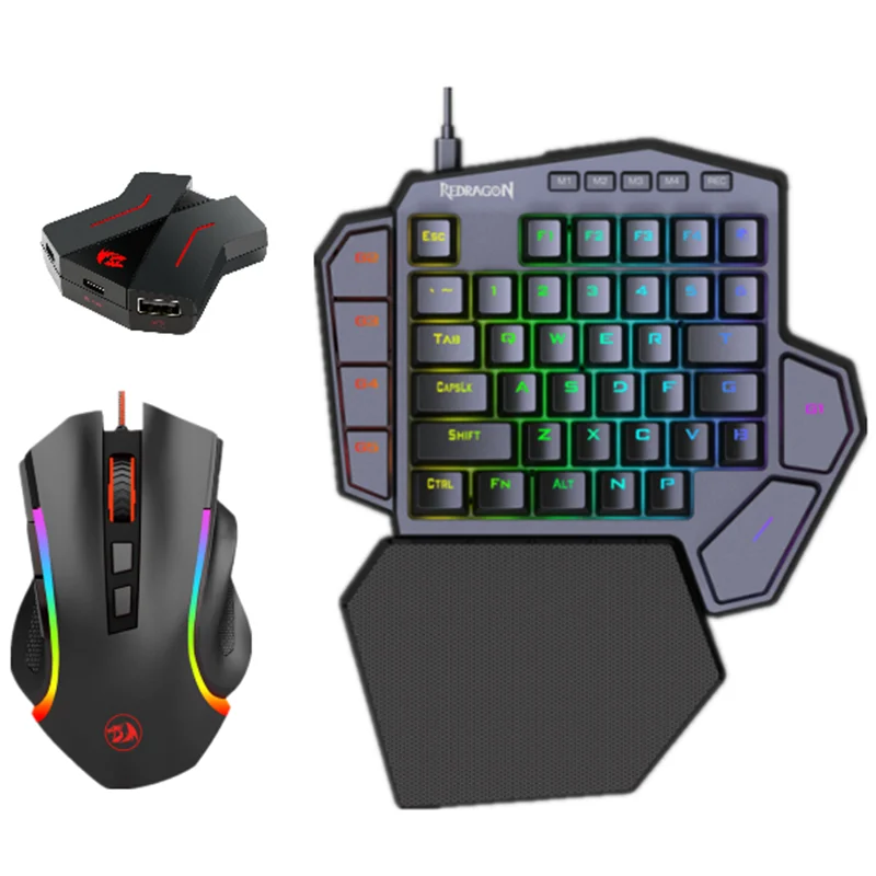 Redragon K585 One-handed Rgb Gaming Keyboard And M607rgb Mouse 