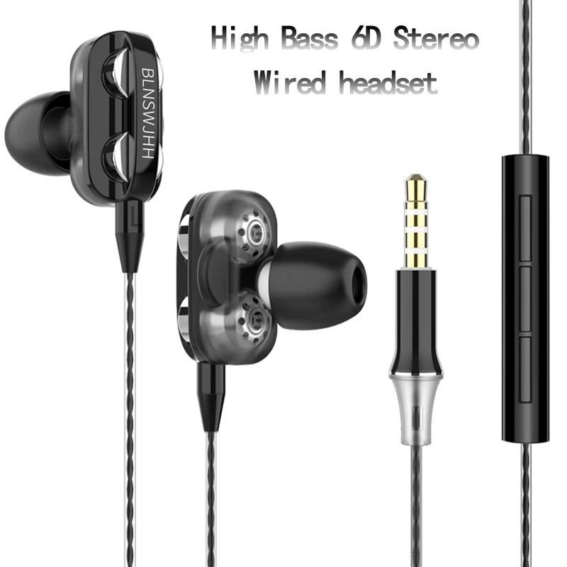 Стерео наушники 6D проводные наушники-вкладыши 3 5 мм металлические Hi-Fi с