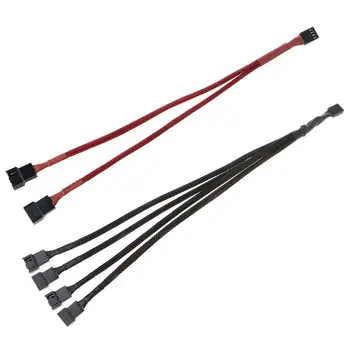 

PWM 4pin Fan Sleeved Extension Splitter Hub Cables,Motherboard CPU 4 pin to 2 4 Way 4Pin Cooler or 3pin Case Fan Power Spliter