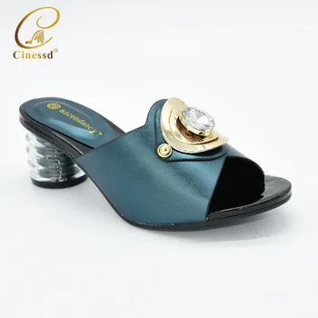 

New Arrival Italian Women Green Color Wedding Shoes Decorated with Rhinestones 2020 Slip on Shoes for Women
