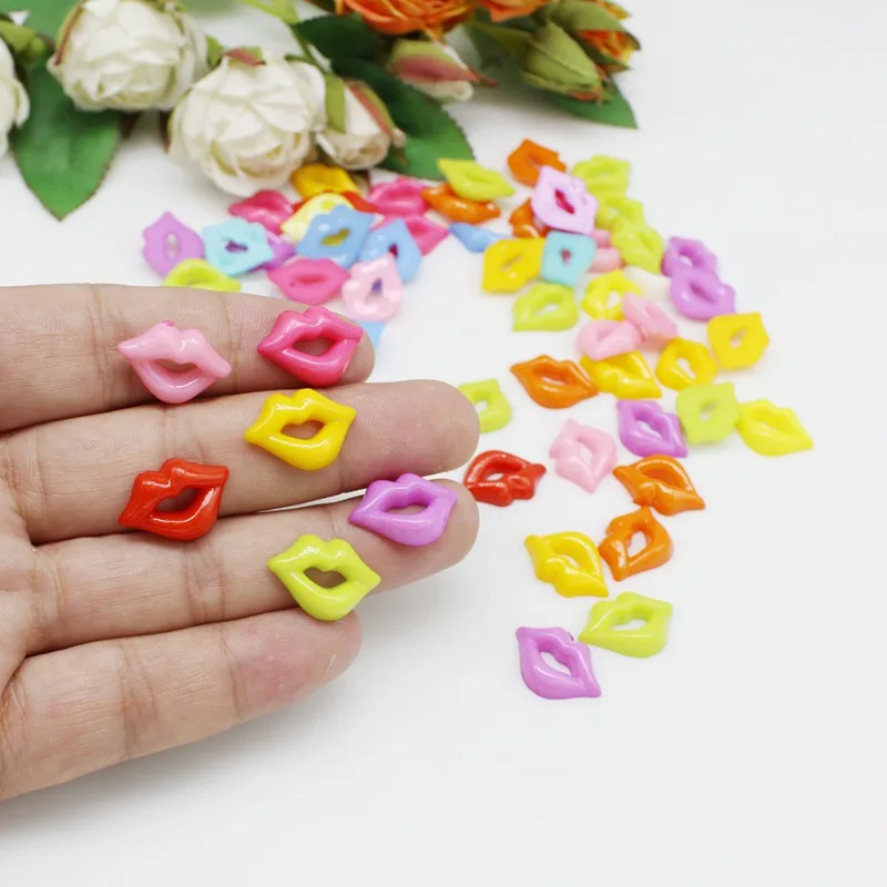 50/100Pcs Mixed Color mouth Plastic Button Fit clothing Sewing Scrapbooking Apparel Crafts Diy Decoration