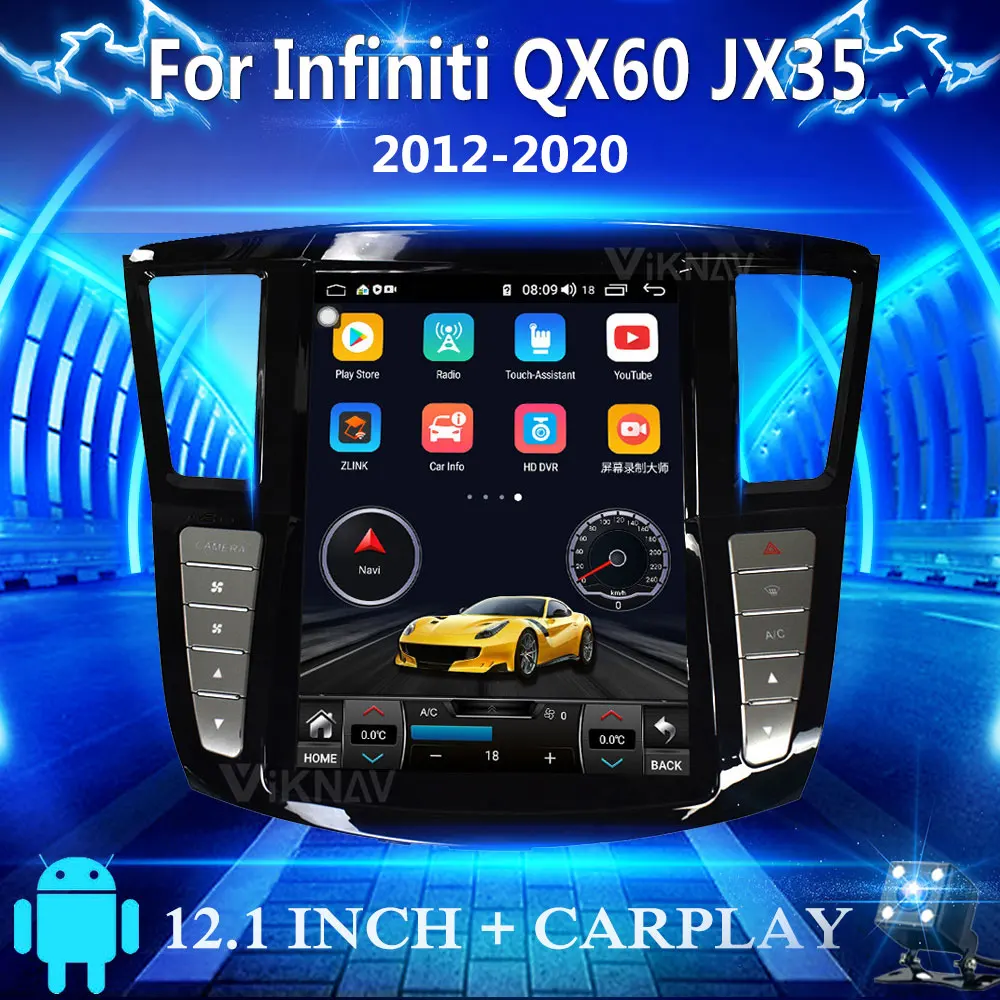 Автомагнитола для Infiniti QX60 JX35 2012 - 2019 12 1 &quotTesla Android 9 0 мультимедийный DVD-плеер с