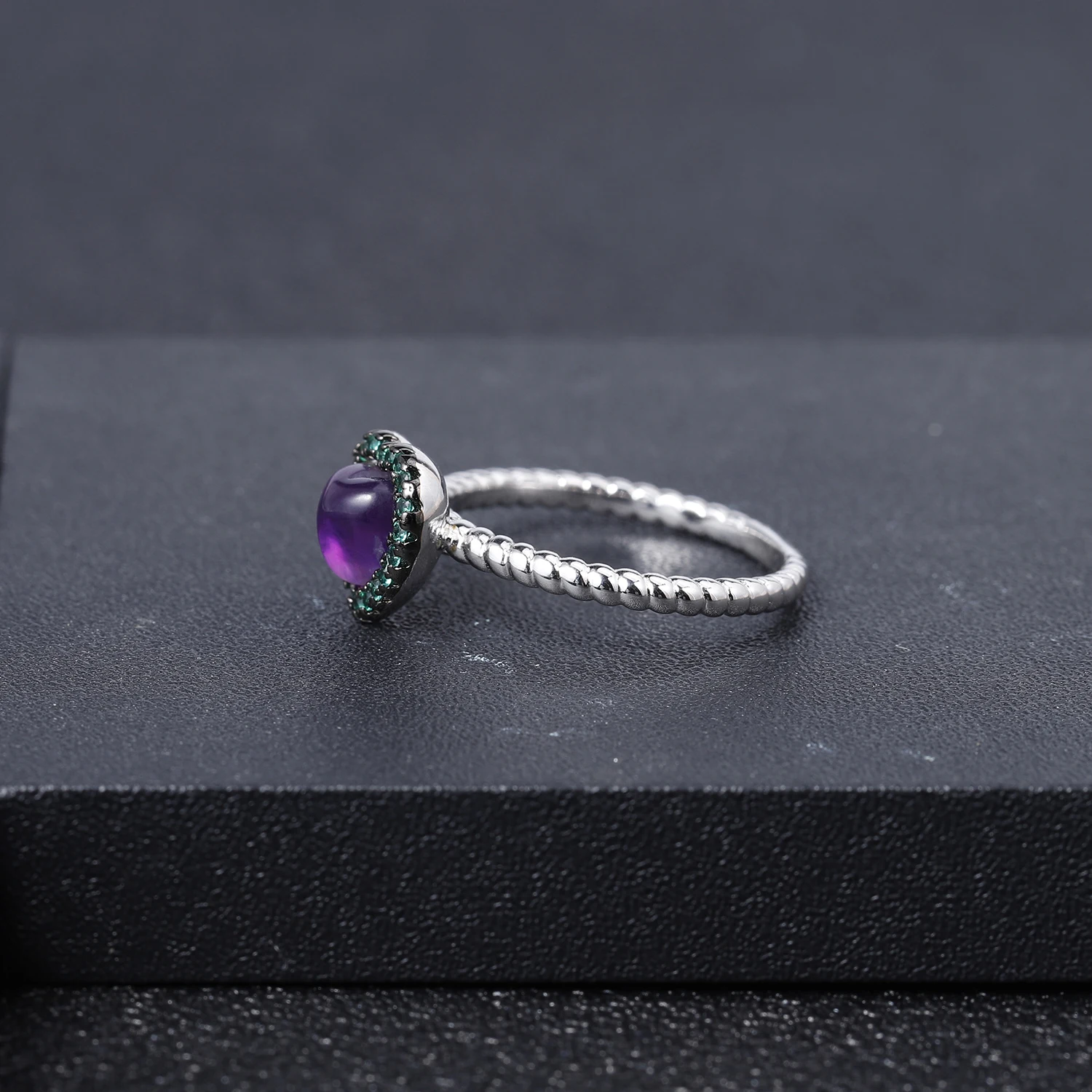 GEM'S BALLET, 0.78Ct, натуральный аметист, камень по месяцу рождения, кольца в виде сердца, твердые 925 пробы, серебряные полосы, кольцо для женщин, хорошее ювелирное изделие