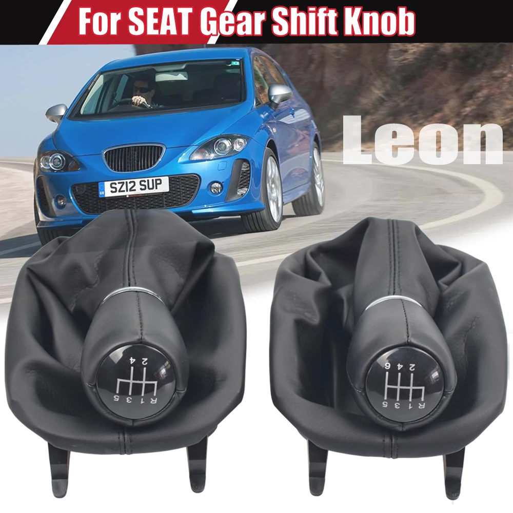 Для Seat Leon 1 MK1 для Toledo II MK2 (1998 2005) черная кожаная ручная 5 6 скоростей|Ручка