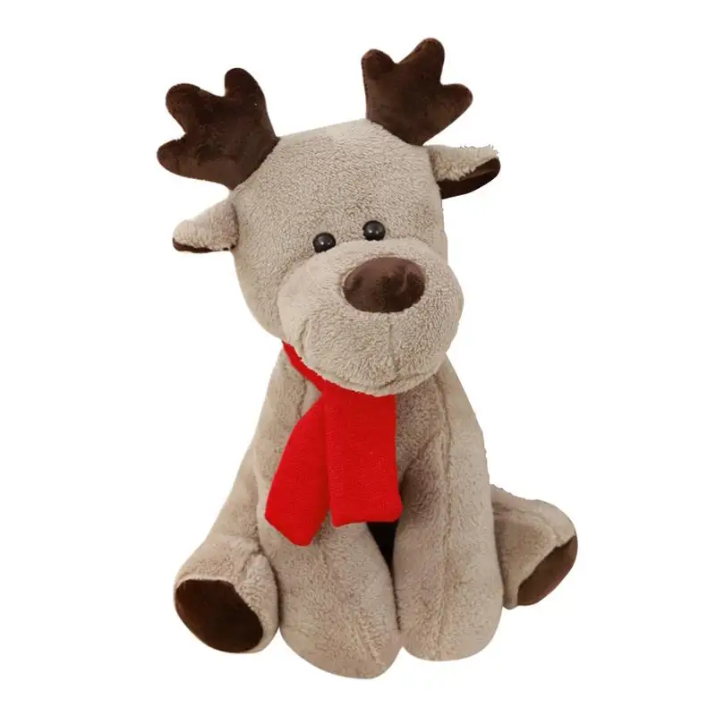 28 см Рождественская кукла с животными, лося, плюшевая игрушка, милая игрушка с искусственным оленем, рождественские украшения для дома на
