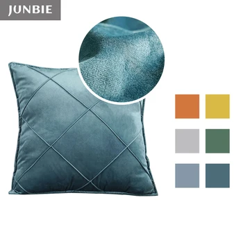 

JUNBIE Luxury Cushion Cover Plaid Velvet Pillow cover Soft Nordic Throw Pillow Case for Living Room Sofa Bedding Home Decoration