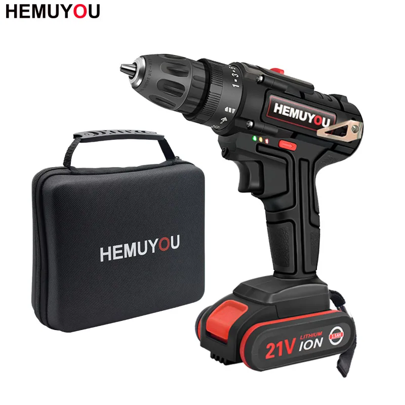 Cena 21V elektronarzędzia akumulator litowy wielokrotnego ładowania * 2 Mini wiertarka akumulatorowa wielofunkcyjny elektryczny śrubokręt 2 biegowy + 12 wiertarka