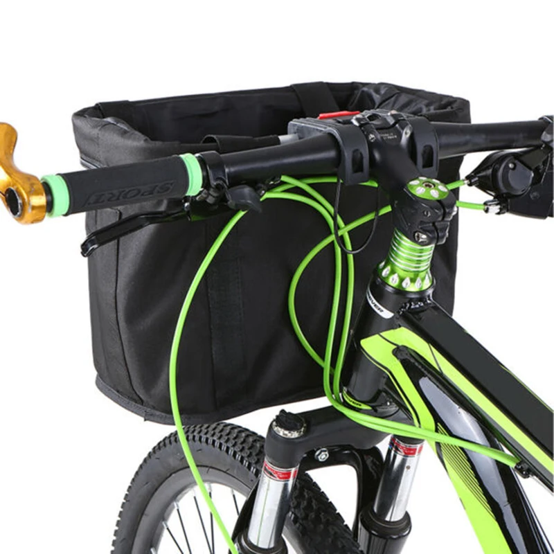 Black Bicycle Basket Waterproof Multifunction Designed Electric Folding Cycling Accessories Road