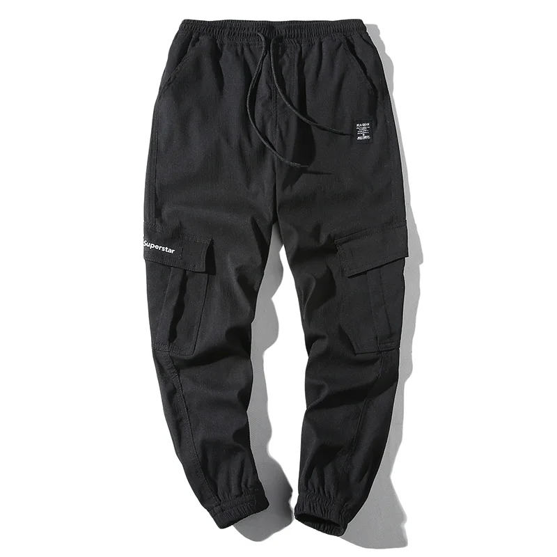 Black Pants Men SingleRoad хип-хоп Уличная Мужская джоггеры брюки Модные мужские повседневные карго Брюки Корейский Японский стиль мужские спортивные брюки - Цвет: Black Pants Men