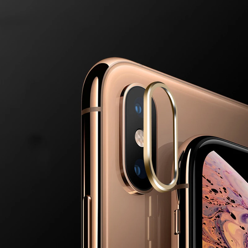 1 комплект для Apple iPhone Xs Max/Xr 7 8 Роскошная камера металлическое кольцо для пробирок чехол+ Объектив Закаленное стекло Защитная пленка