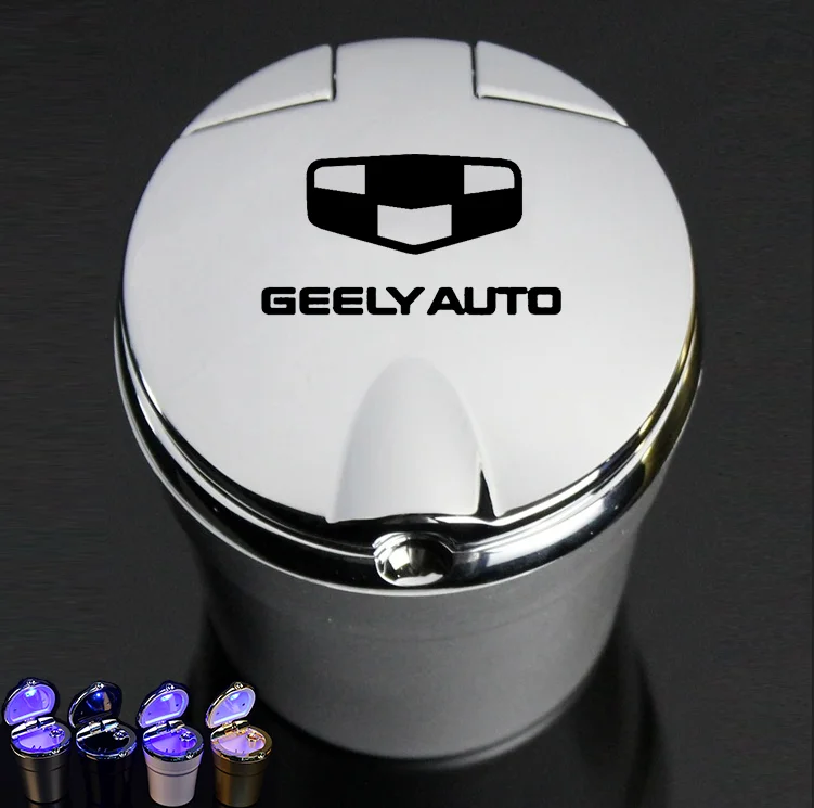 Пепельница с логотипом автомобиля со светодиодсветильник кой для Geely Atlas Boyue NL3 Emgrand X7 EmgrarandX7 EX7 SUV GT GC9 Borui Coolray