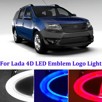 

12CM X 5CM 4D LED marker light for lada ваз VAZ granta led logo badge logo light