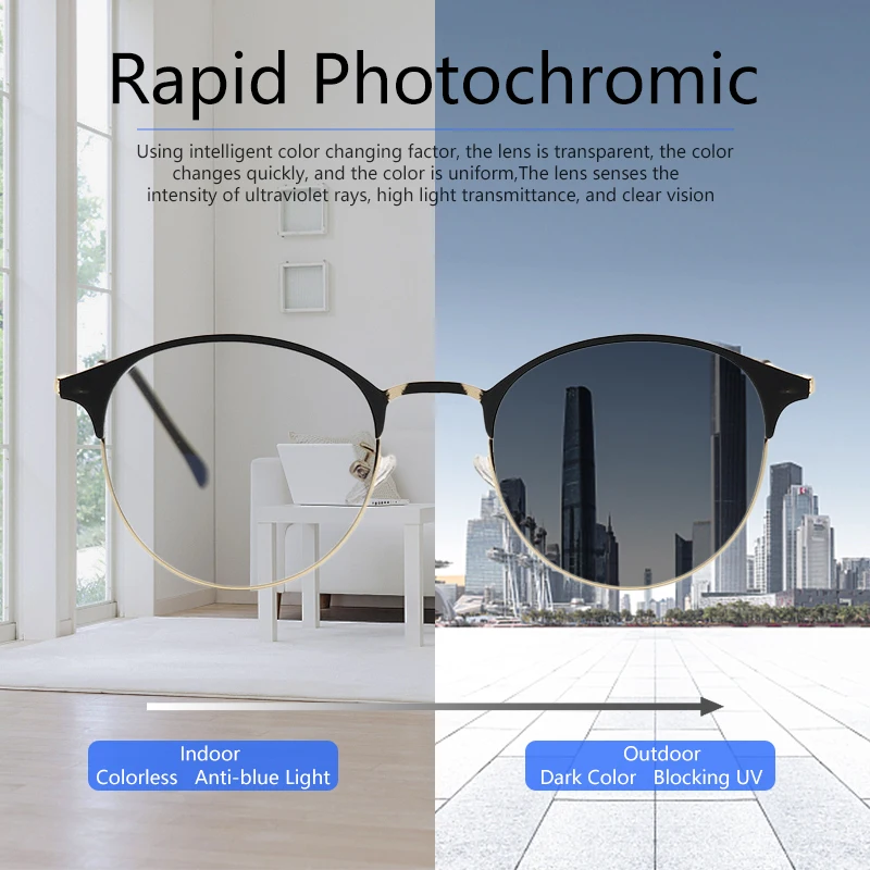 Blue Light Blocking Glasses Computer Glasses Photochromic Sunglasses Chameleon Sun Glasses Square Optical Eyewear Frame Oculos