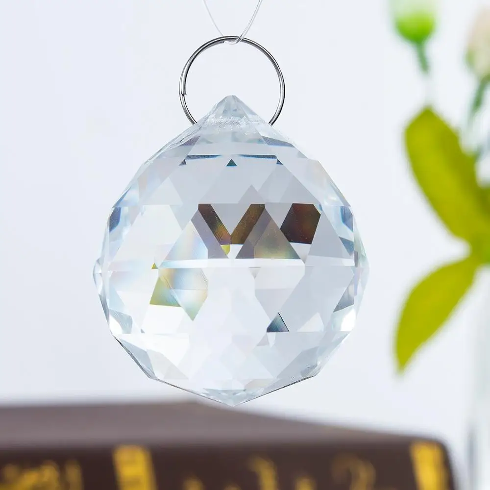 H&D 5pcs/lot 20mm Clear Faceted Crystal Chandelier Parts Pendant Prisms Lighting Ball feng shui Suncatcher Wedding Home Decor sun catcher sun catchers crystal pendant