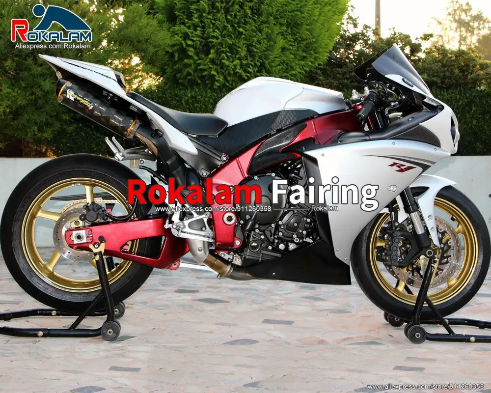 

Motorbike Bodywork For Yamaha R1 2009 2010 2011 YZF1000 09 10 11 White Red Motorcycle ABS Fairing Kit (Injection Molding)