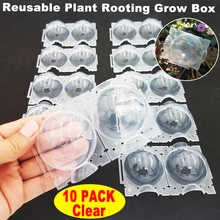 10pcs Plant Root Ball Grafting Rooting Growing Box Clear Breeding Case Plant Root Device High Pressure Layering Pod for Garden