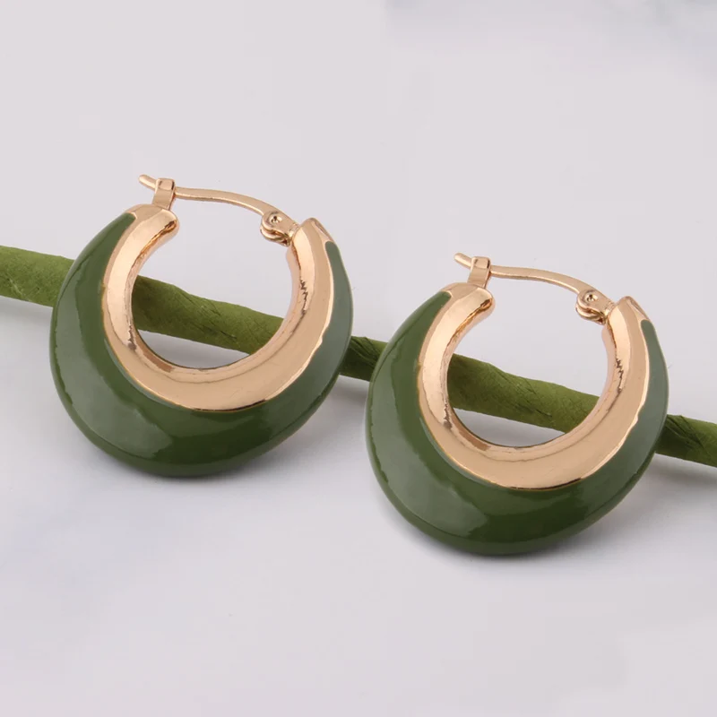 NeeFu серьга "wofu" для женщин, ушное кольцо, цинковый сплав, капающее масло, большие аксессуары, серьги, ювелирные изделия - Окраска металла: amy green