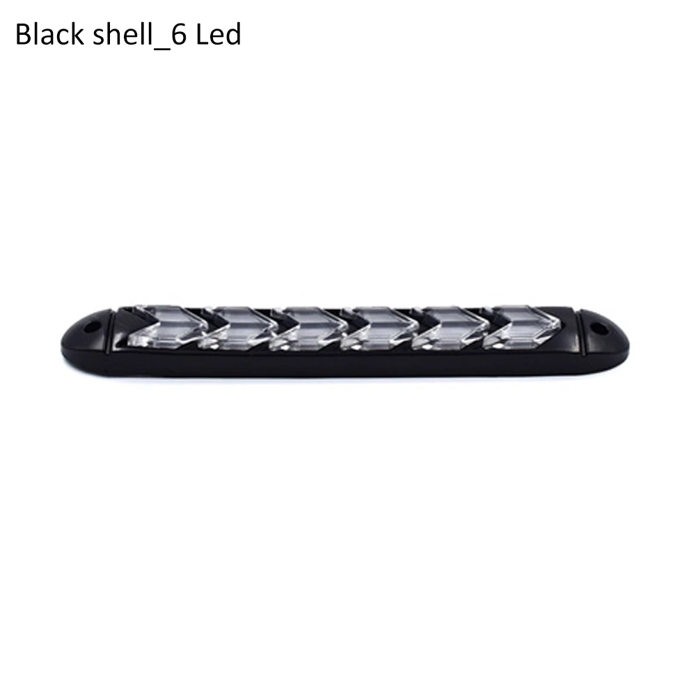 6 Led/9 Led/12 Led DRL Дневной ходовой светильник автомобильный Стайлинг динамический стример поток Янтарный сигнал поворота Предупреждение рулевое управление Туман Дневной фонарь - Испускаемый цвет: Black shell  6 Led