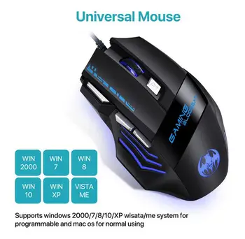 

EastVita Ergonomic Wired Gaming Mouse 7 Button LED USB Computer Silent Mouse With Backlight For PC Laptop Portable Gamer Mouse