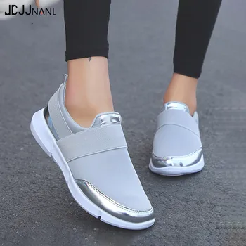 

Spring Women Slip On Loafers Ladies Casual Comfortable Flats Female Breathable Stretch Cloth Shoes Fashion Zapatillas 2020