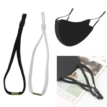 

100Pcs Elastic Sewing Mask Cords Adjustable Buckle Stretchy Mask Ear-Loop Lanyard Earmuff Rope DIY Mask Making Supplies