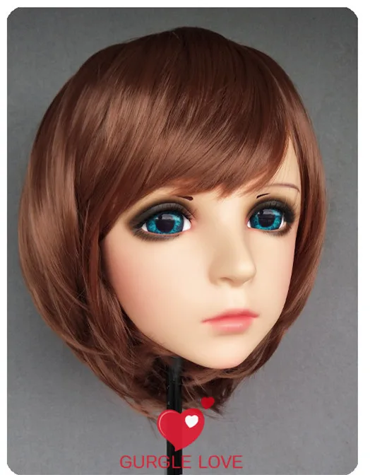 same in picture DM178) Милая девочка Смола половина головы кигуруми маска с BJD глаза в стиле японского аниме маска Лолиты кроссдресс кукла - Цвет: same in picture
