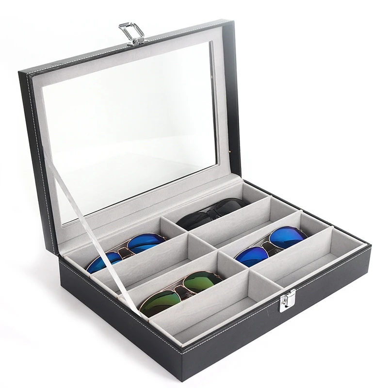 

8 Slots Glasses Box Sunglasses Receive Box Shockproof Protector Box Glasses Accessories