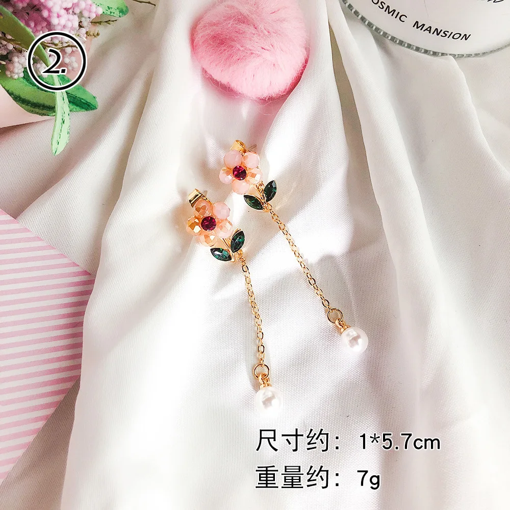 Простые корейские милые розовые серьги в форме сердца для девочек, серьги-капли с бантом для принцессы, для женщин, модные ювелирные аксессуары