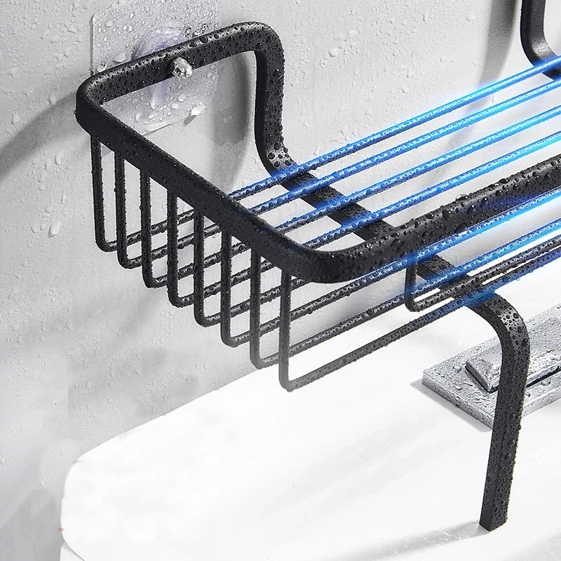 Mensola portaoggetti per WC Mensola per bagno Mensola portaoggetti a parete per WC Nessuna perforazione Mensola portaoggetti Organizer per doccia per accessori da bagno_voghion.com