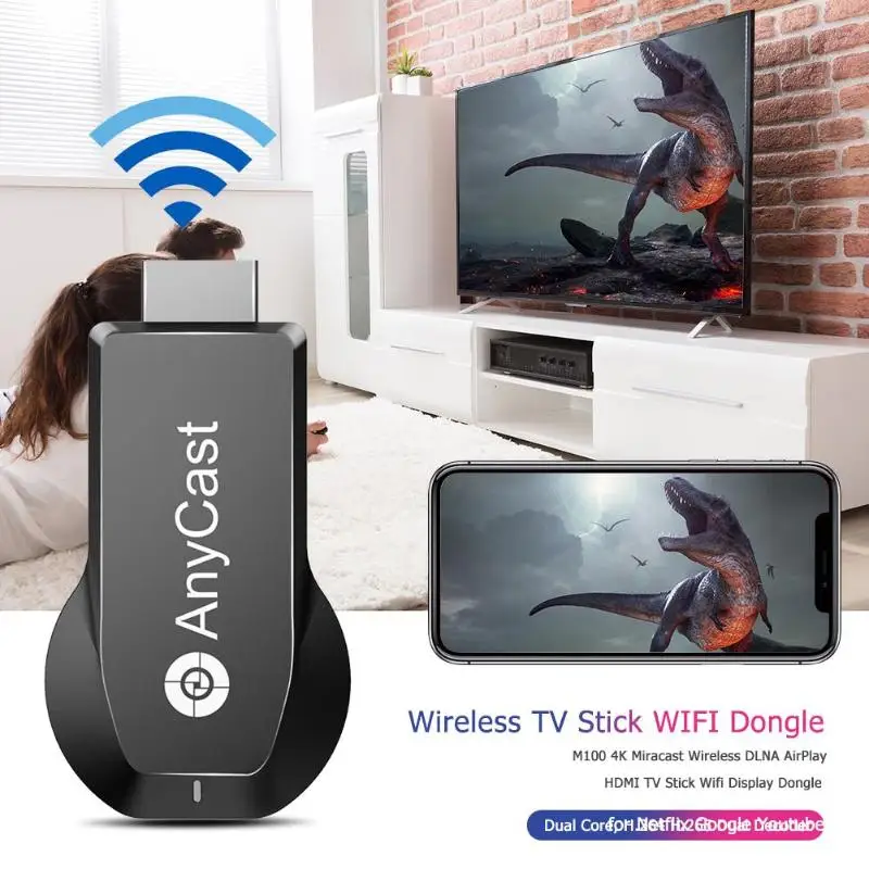 M100 4K беспроводной экран Miracast беспроводной DLNA AirPlay HDMI tv Stick дисплей ключ(5G) для Android 4,4 iOS 8,0 Windows 7/8/10