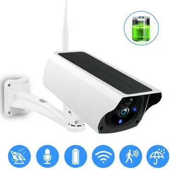 

Solar WiFi IP Camera 1080P HD Outdoor Charging Battery Wireless Security Camera PIR Motion Detection Bullet Surveillance CCTV