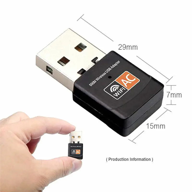 Беспроводной 600 Мбит/с USB wifi адаптер AC600 2,4 ГГц 5 ГГц WiFi антенна PC Mini Windows