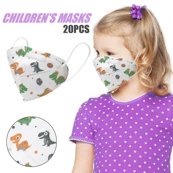

20 Pcs Disposable Mask For Face Kids Non-Woven 3 Layer Fashion Face Masks For Germ Protection Print Mascarillas Flag Bandana