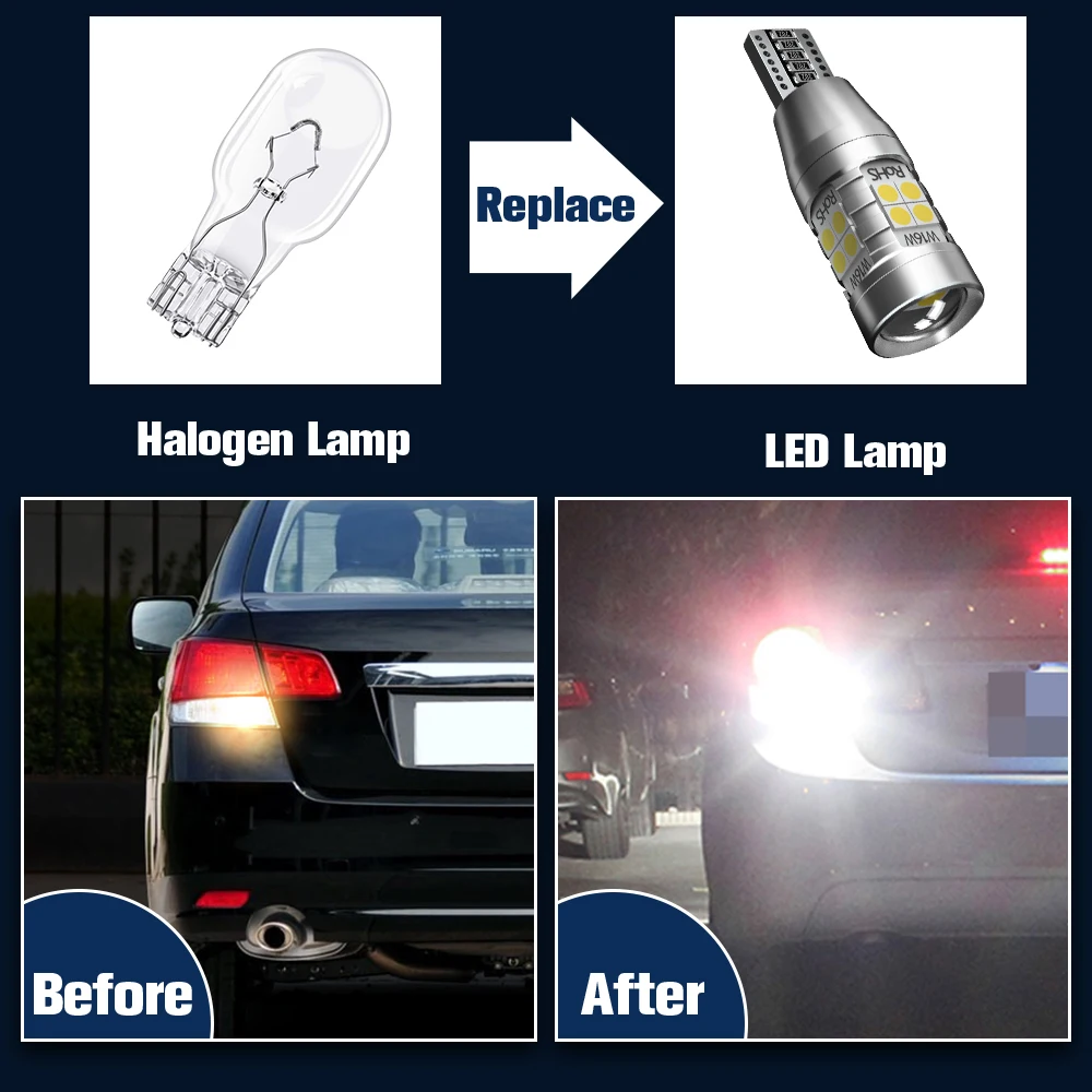 2pcs LED ������ ���� Blub ��� ���� Canbus W16W T15 921 VW Touran Touareg �������� CC EOS Routan Scirocco mk3 3 Sharan 7N