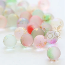 

10 Pieces Glass Gold Flake No Hole Ball - 8mm (G236B-1)